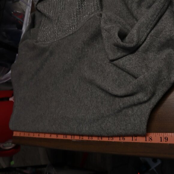 SFA Cashmere Angora Wool Sweater Women M Gray Career Preppy Quiet Luxury Classic - Picture 7 of 15